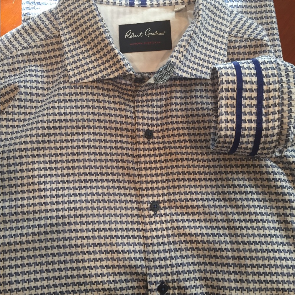 Robert Graham Men’s shirt in blue and white 3xl